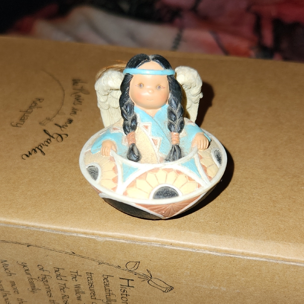 Native American Angel Figurine with Braids